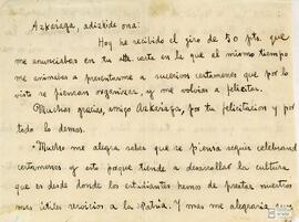 Carta de un tal Basterrechea dirigida a José María Azcárraga.